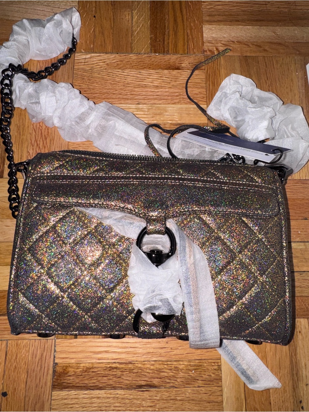 Rebecca Minkoff Quilted Iridescent Glitter Mini MAC